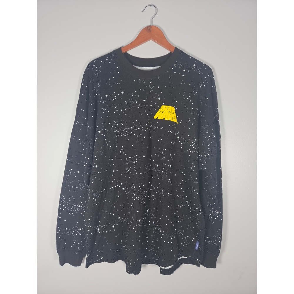 Disney Star Wars Spirit Jersey Galaxy Star Print Long Sleeve Shirt XL Oversized